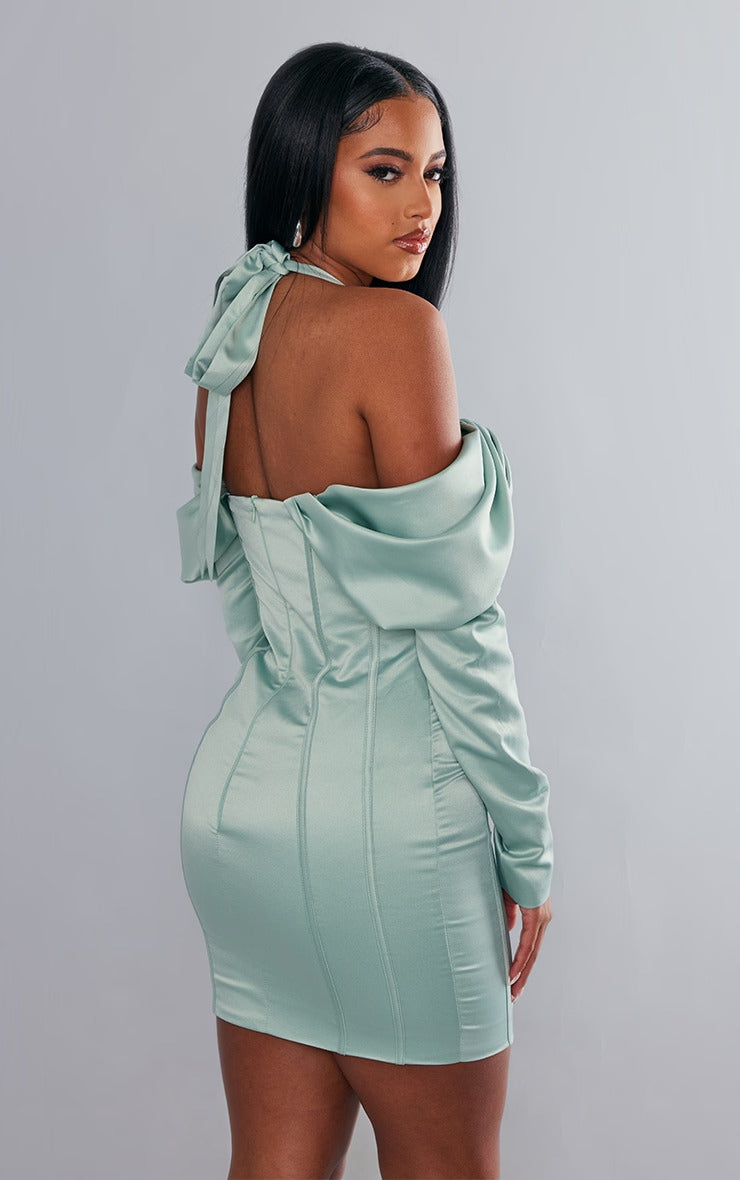 Satin Draped BodyCon. PLT